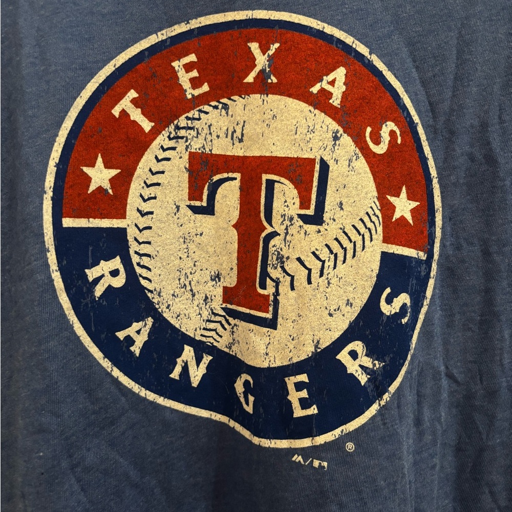 Texas Rangers #53 Garcia Blue and Red Short Sleeve Tee - Picture 3 of 5